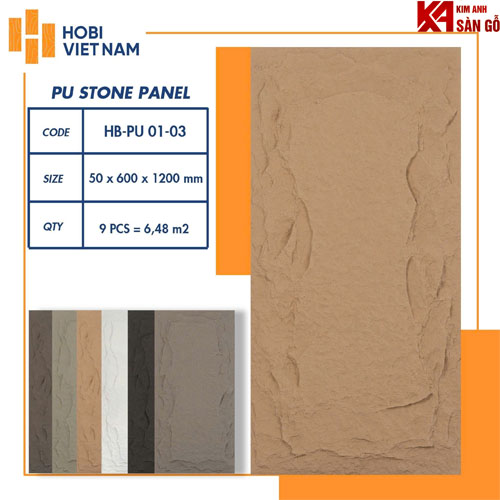 Tấm Ốp PU Giả Đá Hobi Wood HB-PU01-03